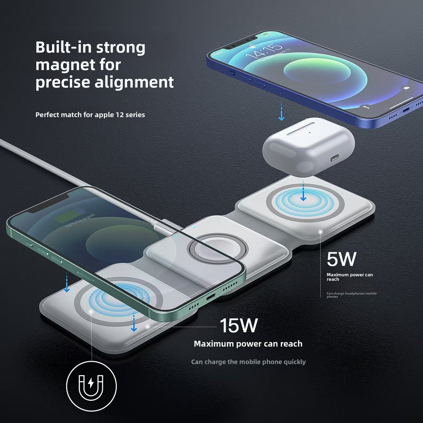Outerhaus Foldable 3-in-1 Wireless Charger