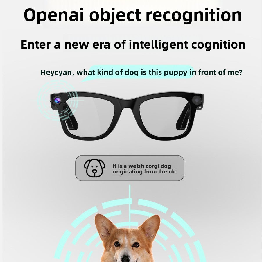 Black AI Glasses with Camera