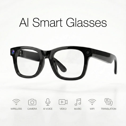 Black AI Glasses with Camera